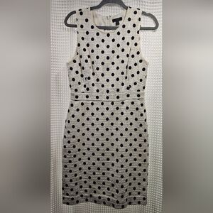 J. Crew Cream Dress with Black Polka Dots